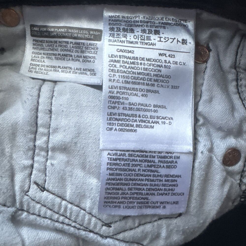 Levi Strauss 501 Jeans Men's 36x34 Faded Black Straight Leg Denim VTG-Like - Picture 15 of 16
